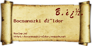 Bocsanszki Áldor névjegykártya